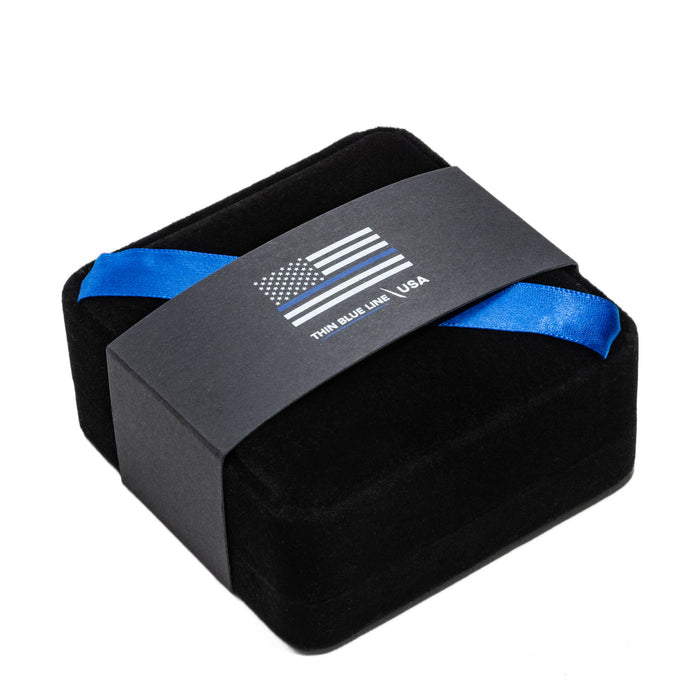 18kt Gold-Plated Challenge Coin, Special Edition, Thin Blue Line + Gift Box