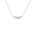 999 Angel Number Necklace (Silver) Necklaces Crystals