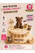 Add a playful touch to your space with the Alwin3d Cute Sitting Bear Blowing Candle Figurine Toy.