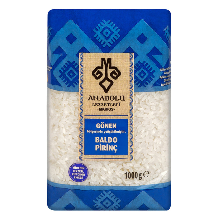 Discover the premium taste of Anadolu Lezzetleri Baldo Rice, a top-quality grain sourced from the fertile lands of Gönen in Türkiye.
