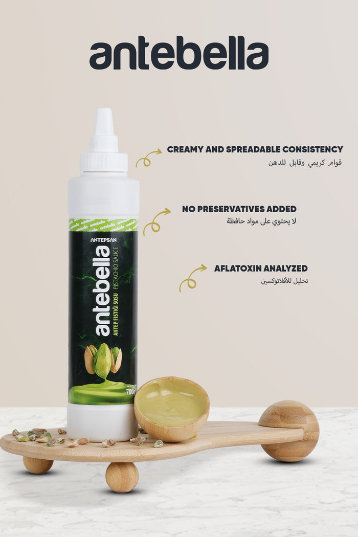 Bring the rich taste of Antep pistachios to your desserts with Antebella Antep Fistikli Sauce.
