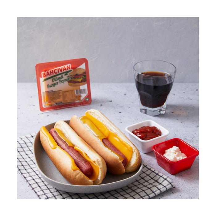 Bahçıvan Burger Cheese Slices are specially crafted for perfectly melted, flavorful burgers and sandwiches.