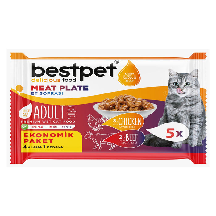 Bestpet Adult Cat Wet Food is a convenient economic pack designed for daily feeding of adult cats.