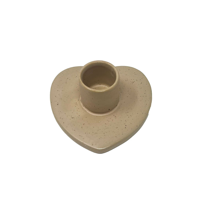 Beige Ceramic Heart Shaped Palo Santo Burner V580