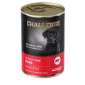 Challenge Beef Adult Dog Canned Food 400 g is a complete wet food formulated for adult dogs.