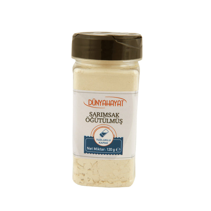 Dunya Hayat Ground Garlic brings the bold, aromatic flavor of garlic to your kitchen in a convenient powdered form.