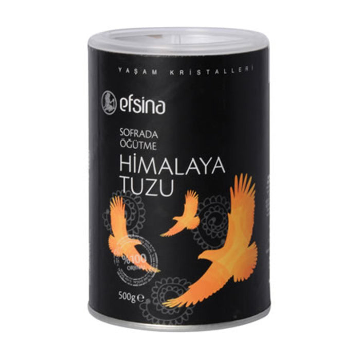 Efsina Himalayan Rock Salt is a natural mineral salt known for its distinctive pink color and rich mineral content.
