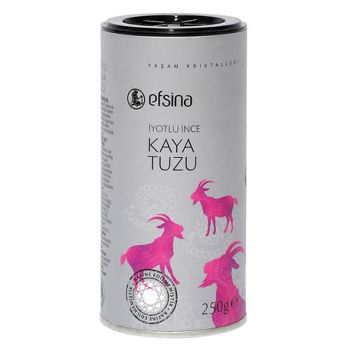 Efsina Iodized Fine Rock Salt is a kitchen essential sourced and refined in Türkiye.