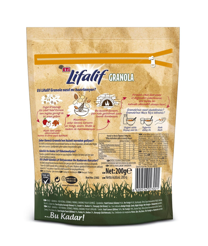 Start your morning with the balanced crunch of Lifalif Granola Mixed Nuts, a hearty blend of oats, nuts, and naturally sweet fruit extracts.