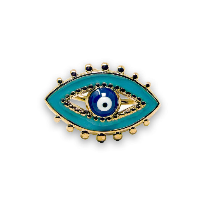 Evil Eye Adjustable Ring Blue Ring -Crystal Whse
