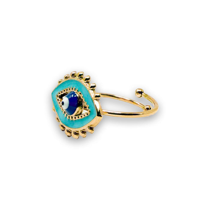 Evil Eye Adjustable Ring Blue Ring -Crystal Whse