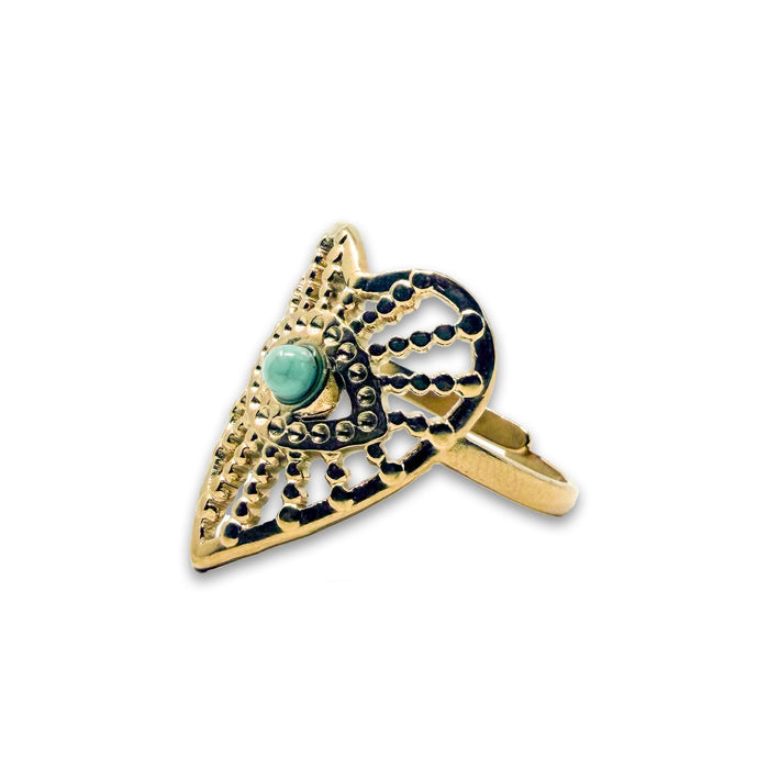 Evil Eye Heart Adjustable Ring Ring -Crystal Whse