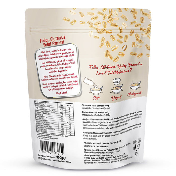 Start your morning with Fellas Gluten Free Oat Flakes, a simple and wholesome breakfast essential made from carefully selected oats.