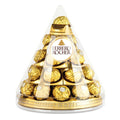 Ferrero Rocher T28 Chocolate offers a luxurious blend of creamy chocolate, crispy wafer, and whole hazelnuts, all wrapped in a golden shell.