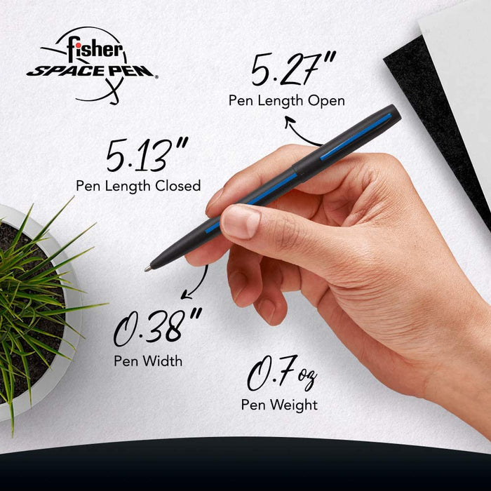 Fisher Space Pen - Thin Blue Line Edition, Matte Black, Box Included for Gifting