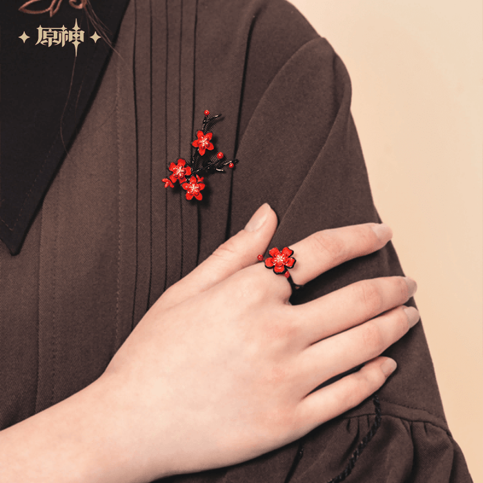 Genshin Walnut Theme Plum Blossom Ring Brooch