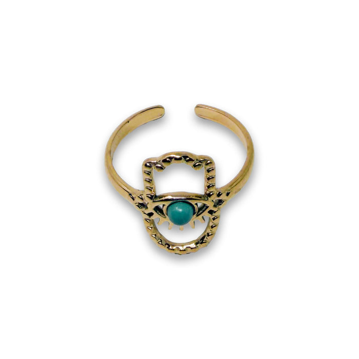 Hamsa Evil Eye Adjustable Ring Ring -Crystal Whse