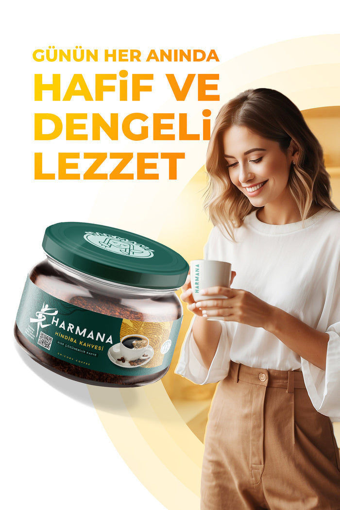 HARMANA Hindiba Kahvesi Instant Chicory Coffee is a smooth and aromatic blend made for daily enjoyment.