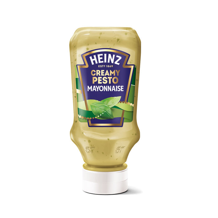 Heinz Pesto Mayonnaise brings together the creamy richness of classic mayonnaise with the fresh, aromatic taste of basil pesto.