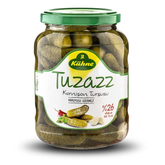 Kühne Az Tuzlu Kornişon Turşu brings crisp, refreshing flavor to your table with a lighter salt profile.