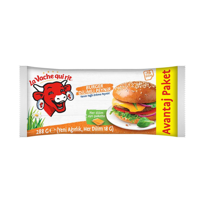 La Vache Qui Rit Burger Sliced Cheese brings the creamy, smooth taste of cheddar-style cheese to your favorite burgers and sandwiches.