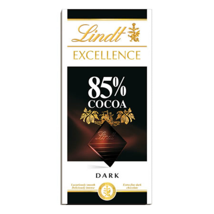 Experience the bold intensity of Lindt Excellence 85% Cocoa Dark Chocolate, crafted for true dark chocolate lovers.