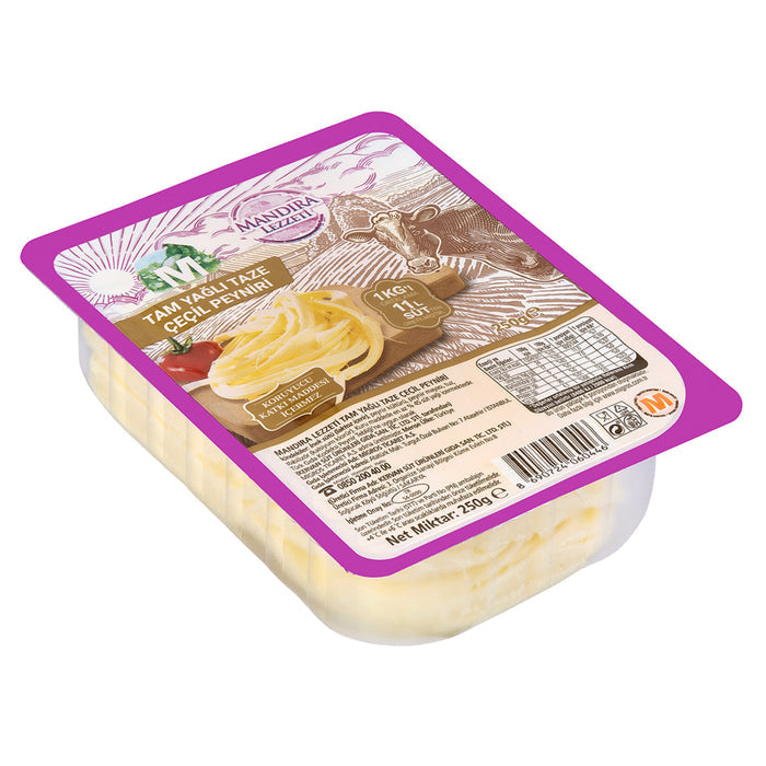 Mandira Lezzeti Full Fat Fresh Cecil Cheese brings the traditional taste of regional string-style cheese from Türkiye straight to your table.