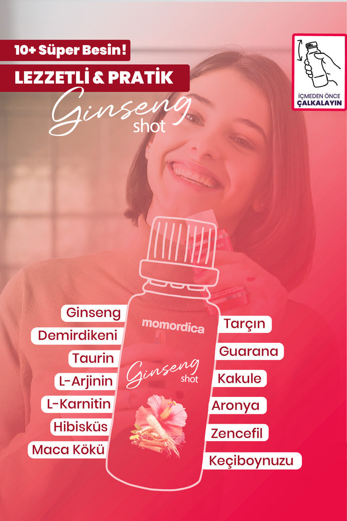MOMORDICA Ginseng Superfood Shot is a convenient liquid supplement formulated with a blend of botanical extracts, amino acids, and plant-based superfoods.