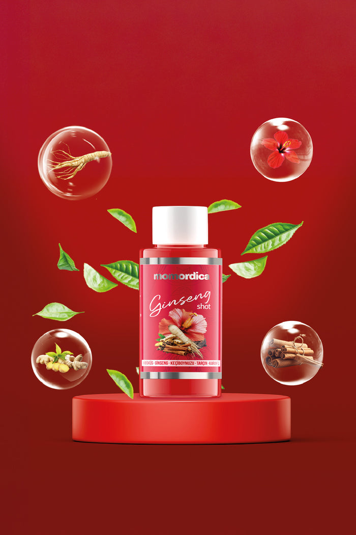 MOMORDICA Ginseng Superfood Shot is a convenient liquid supplement formulated with a blend of botanical extracts, amino acids, and plant-based superfoods.