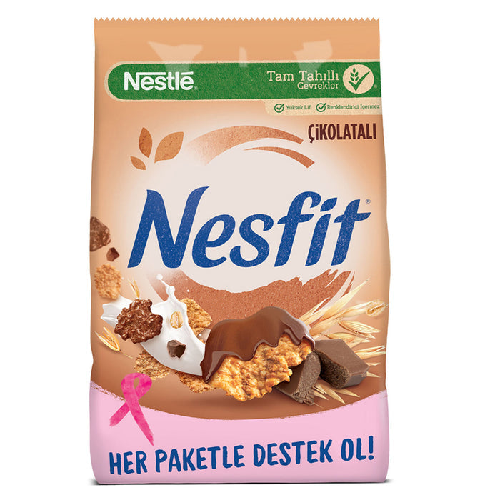Start your morning with the rich taste of Nesfit Cikolatali Cereal, made with whole grains and real chocolate pieces for a balanced and satisfying breakfast.