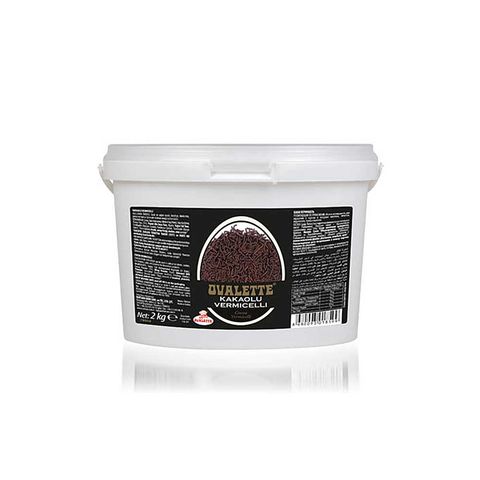OVALETTE Cocoa Vermicelli is a professional-quality chocolate sprinkle made for bakeries, pastry chefs, and home bakers who want rich cocoa flavor and a beautiful decorative finish.