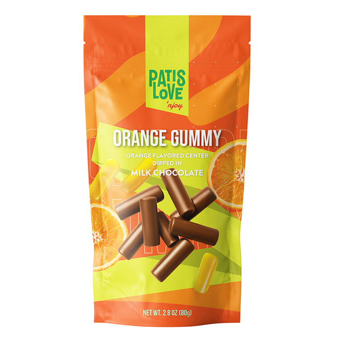 Discover the delightful fusion of citrus and chocolate with Patislove Milk Chocolate Coated Orange Soft Candy.