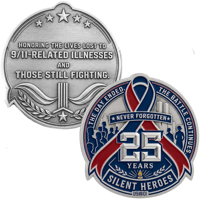 Pre-Order: 9/11-Related Illnesses Tribute - 25th Anniversary Challenge Coin, 2 Inch