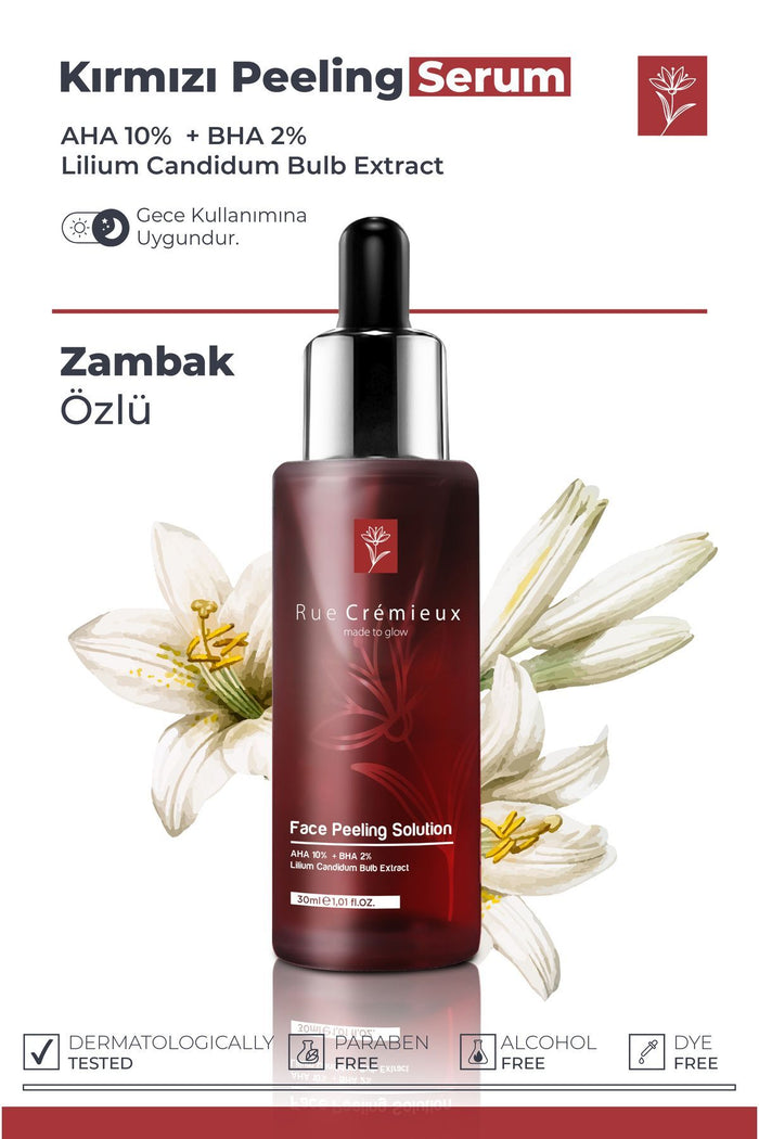 Rue Cremieux AHA 10% + BHA 2% Red Peeling Serum is a powerful yet controlled exfoliating treatment designed to help improve the appearance of uneven skin tone, dullness, and clogged pores.