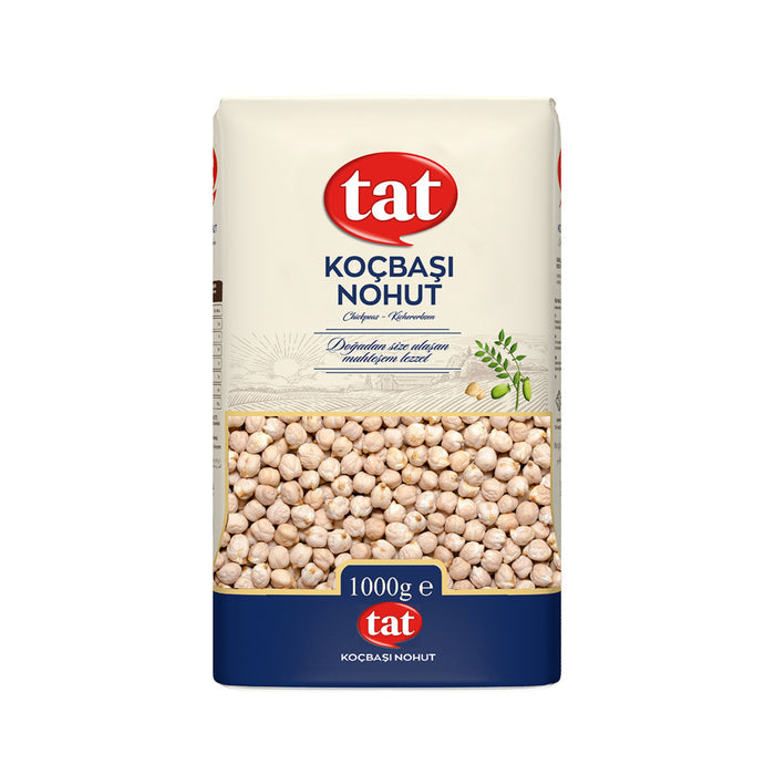Tat Kocbasi Chickpeas 8.5 mm are premium-quality, large-size chickpeas carefully selected for their uniform shape and rich taste.