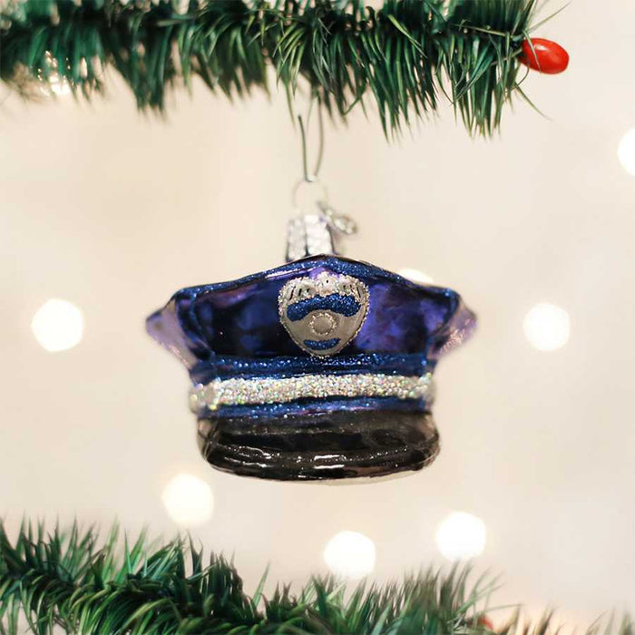 Thin Blue Line Ornament, Police Officer's Cap