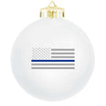 Thin Blue Line Ornament, White