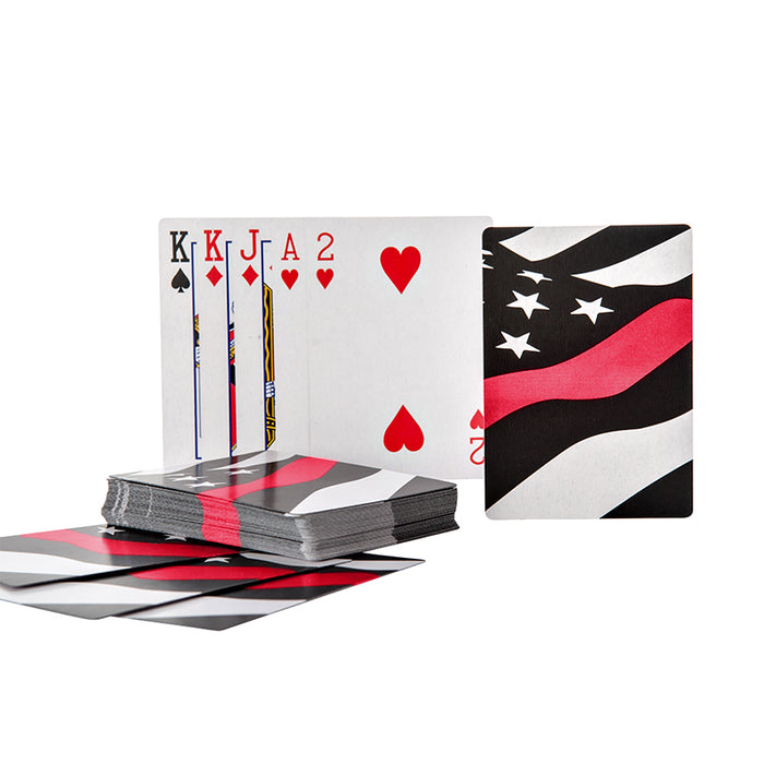 Thin Red Line American Flag - Playing Cards
