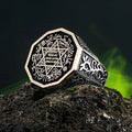 Rooted in centuries of spiritual artistry, this Turkish Sterling Silver Ring with Seal of Solomon features the revered six-pointed star known as the Seal of Solomon (Muhr-u Suleyman).