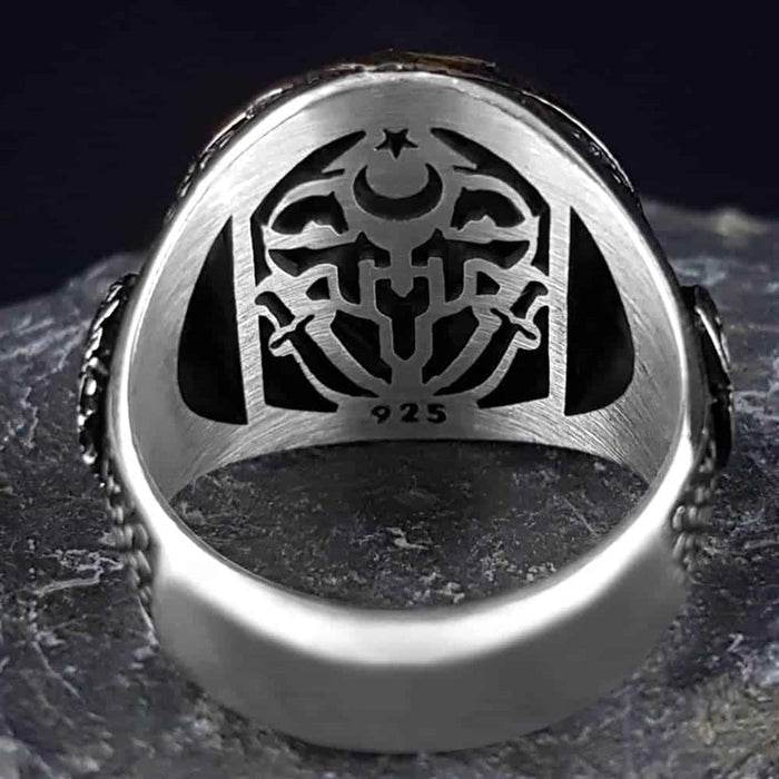 Turkish Sterling Silver Ring with Seal of Solomon is a bold statement piece inspired by Ottoman symbolism and traditional metal artistry.
