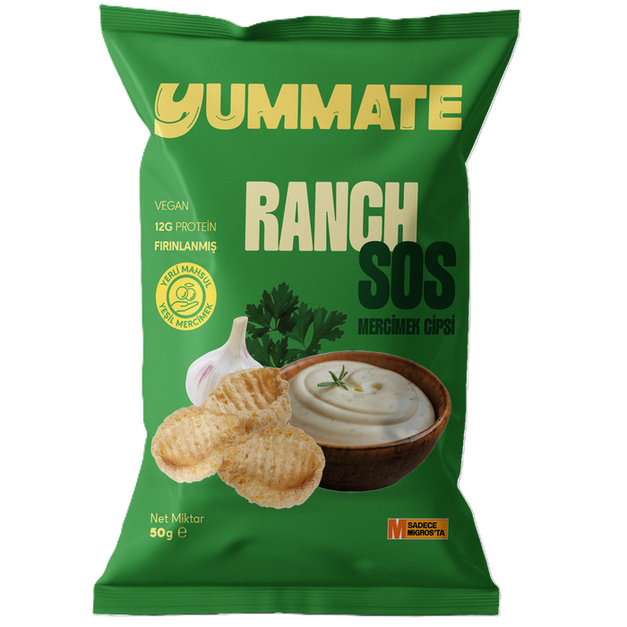 Yummate Ranch Flavored Lentil Chips bring a bold, creamy ranch taste to a better-for-you snack made from lentils and plant-based protein.