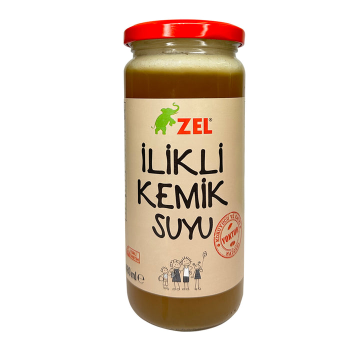Zel Bone Broth with Marrow is a premium, slow-cooked beef bone broth made from 94% marrow-rich beef shank bones, blended with natural vegetables and spices like carrots, onions, bay leaf, and white peppercorns.