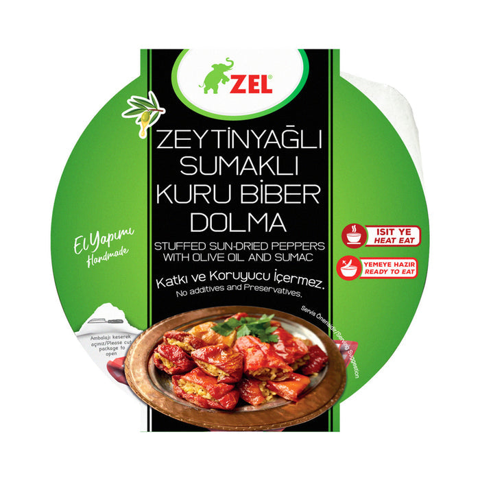 Zel Olive Oil Sumac Stuffed Dried Peppers bring the rich flavors of traditional Turkish cuisine straight to your table.