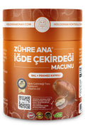 Zuhre Ana Igde Seed Paste is a traditional herbal blend crafted with carefully selected ingredients such as carob molasses, 32% igde (oleaster) seed powder, flower honey, collagen peptides (Type 2, chicken sourced), calcium gluconate, eggshell powder, fra