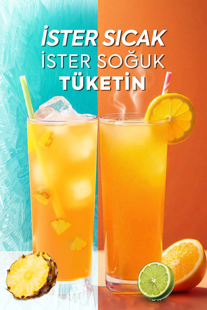 Zühre Ana Tropical Fruit Extract brings together the vibrant taste of passion fruit, mango, Bodrum mandarin, pineapple, and lime in one naturally flavorful blend.